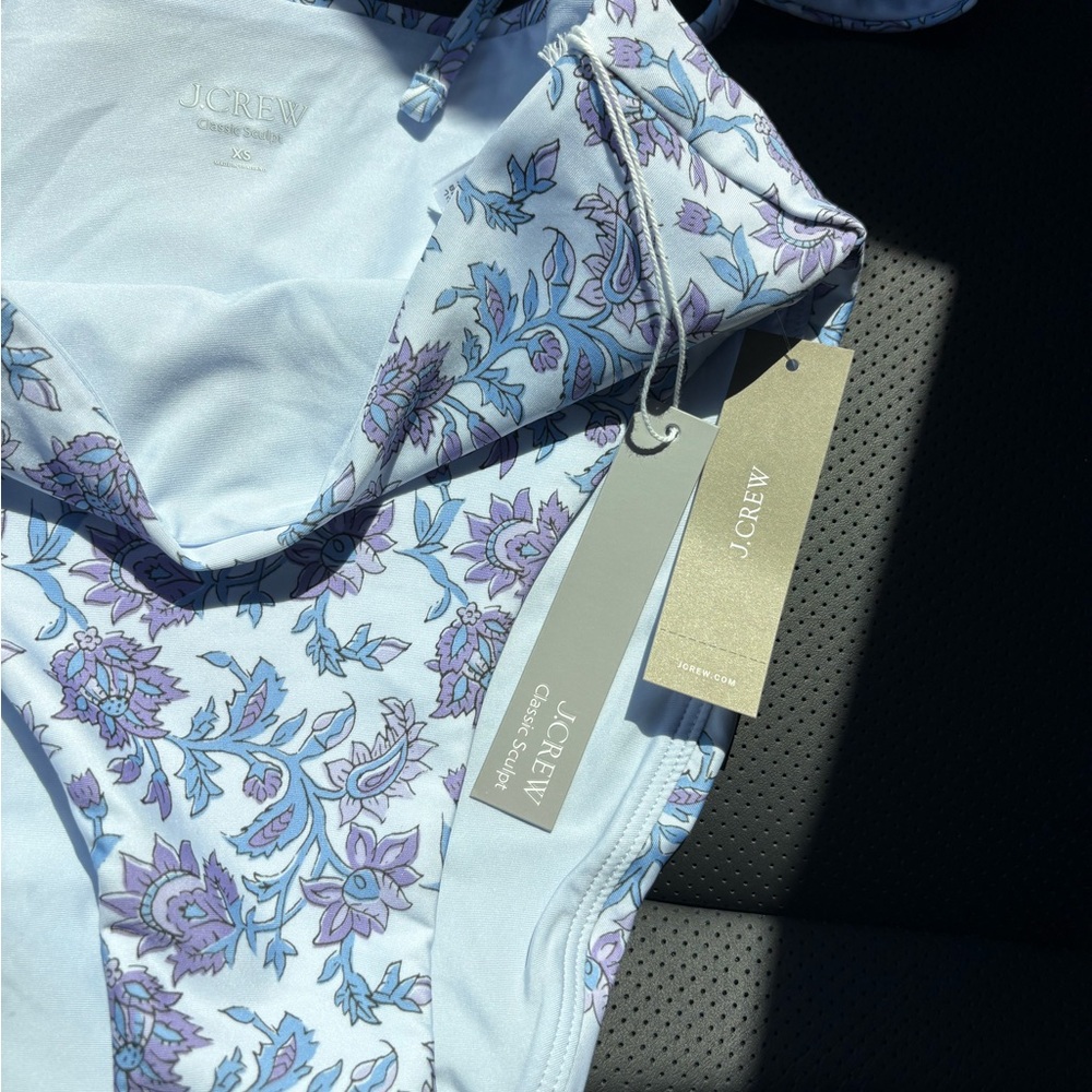 J. Crew Floral Bikini Set in Light Blue & Lavender - Picture 6 of 11